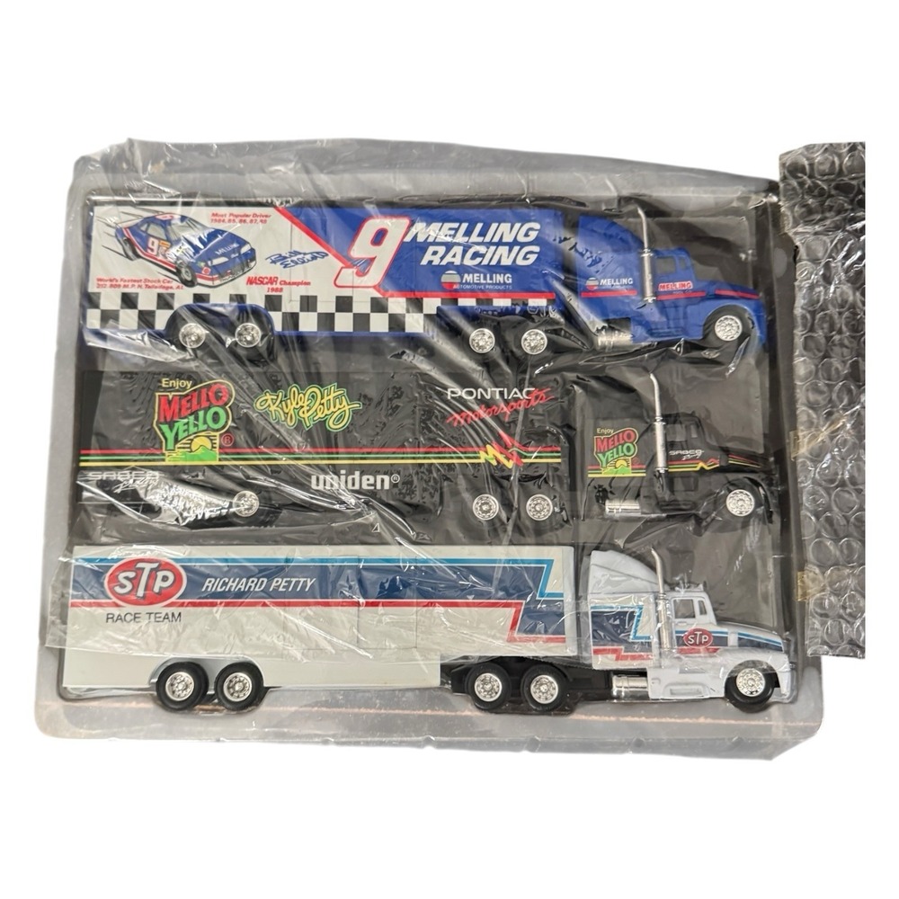 1991 Racing Champions Petty Mello Yellow STP And Melling Transporters (3) 1/64